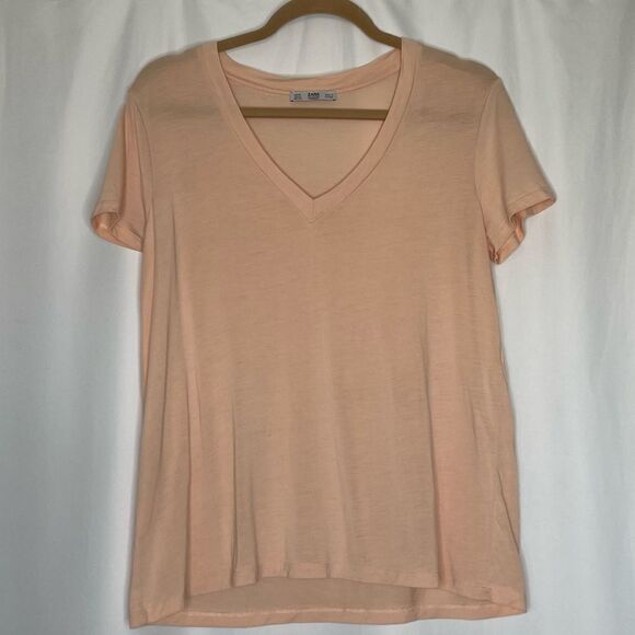 Zara Collection Woman Basic Tee in Peach size Medium - Picture 1 of 5
